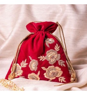 Red Elegant Embroidery Purse..