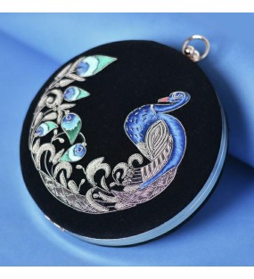 Elegant Blue & Black Embroidery Purse