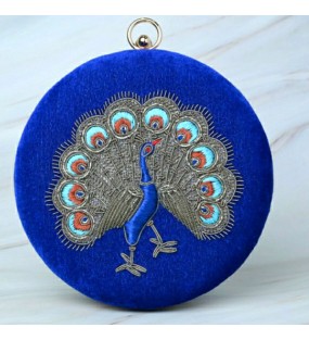 Peacock Designer with Blue Embroidery Purse..