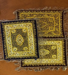Handmade Wall Carpets with Golden Thread Embroidery Work..