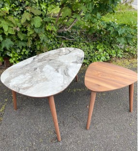 Marble Print Nest of Tables (Set of 2 )