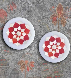 Red Marble Coaster (Set of 4 Pcs)..