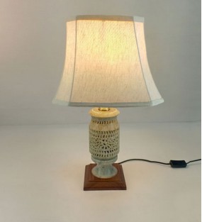 Stone Jaali Work Table Lamp..