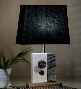Blue Shade with Marble Base Table Lamp..